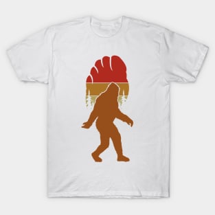 Bigfoot Footprint Retro Vintage T-Shirt